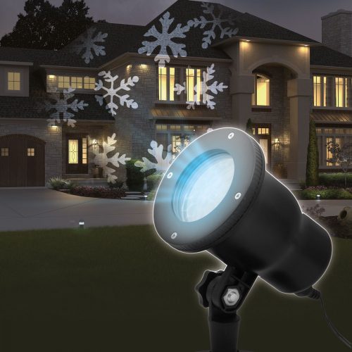 LED projektor leszúrótüskével - hópehely - IP44 - 240 V