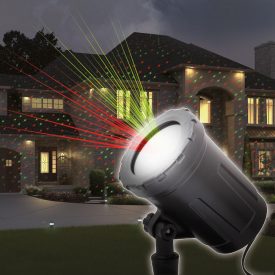   Lézer projektor leszúrótüskével, talppal, zöld / piros - IP44 - 240 V