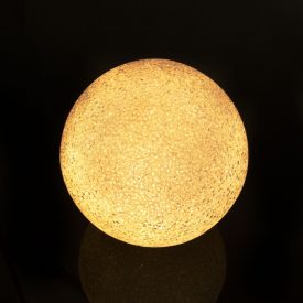LED kristály hógolyó - 12 cm - melegfehér