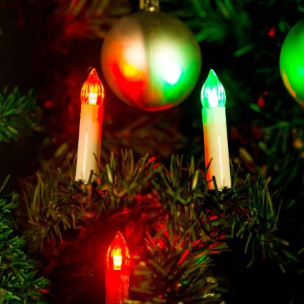 Karácsonyi LED gyertyafüzér - Multicolor - 10 LED - 2 x AA