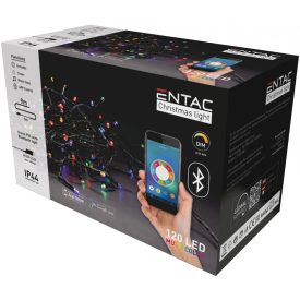   Karácsonyi IP44 Fényfüzér 120 LED Multicolor 9m,  BT aplikációval