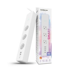   Okos asztali dugaljsáv (Tuya Wi-Fi) 16A 3x2P+E/230V 2xUSB+ 2xUSB-C fehér Smart Modee